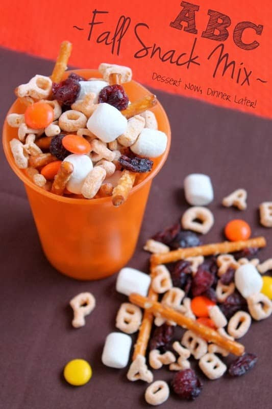 Healthy Snacks For Kindergarten Class
 ABC Fall Snack Mix Dessert Now Dinner Later