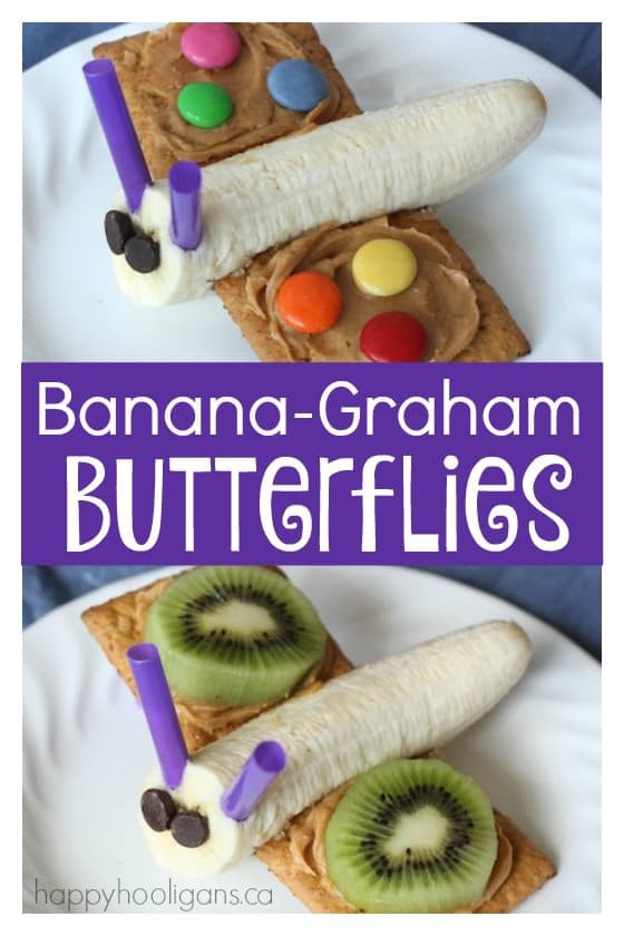 Healthy Snacks For Preschoolers
 Butterfly snacks a simple banana and decorated graham