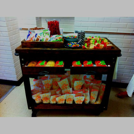 Healthy Snacks For Teachers
 Snack cart for teacher appreciation week They LOVED it