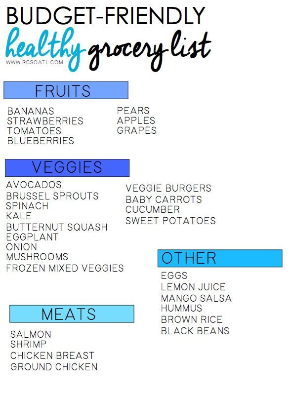 Healthy Snacks Grocery List
 Healthy Grocery List A Bud