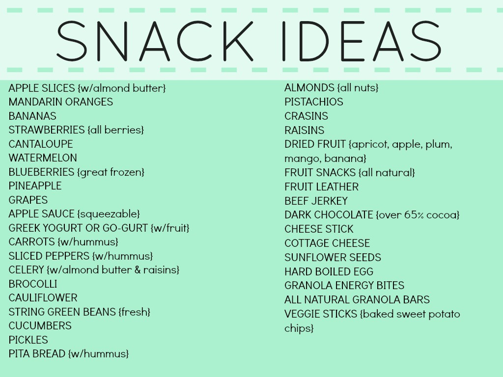 Healthy Snacks List
 Healthy Snacks for Kids for Work for School for Weight