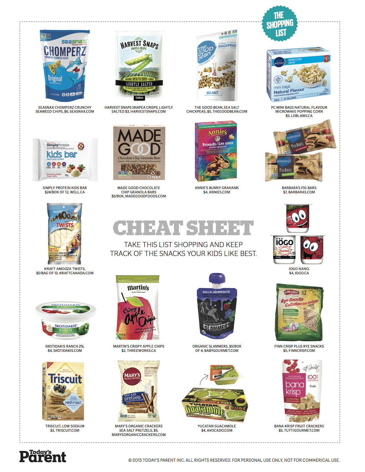 Healthy Snacks To Buy At The Store
 Print this Healthy store bought snacks shopping list