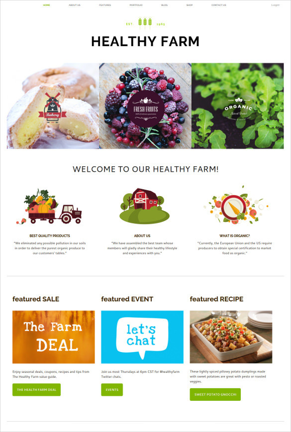 Healthy Snacks Website
 Free Agriculture Website Templates & Themes