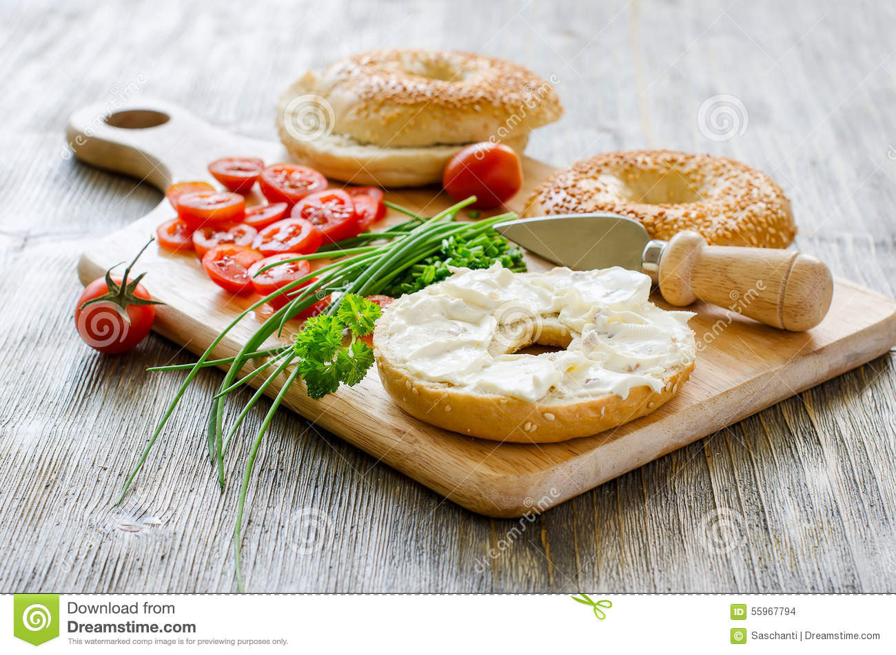 Healthy Snacks With Cream Cheese
 Bagels Wtih Cream Cheese Tomatoes And Chives For Healthy