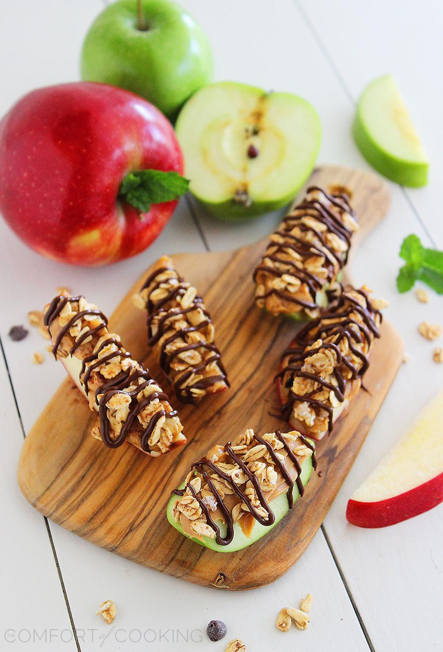 Healthy Snacks With Peanut Butter
 Chocolate Peanut Butter Granola Apple Bites Recipes for