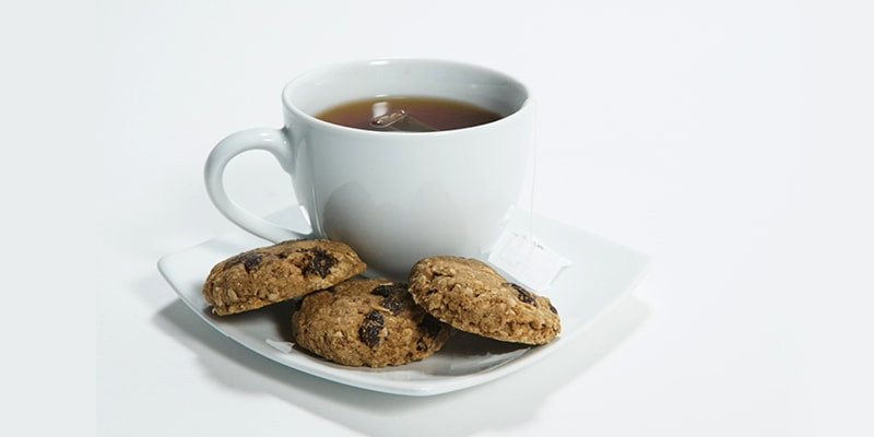 Healthy Snacks With Tea
 a healthy snack hot tea and cookies