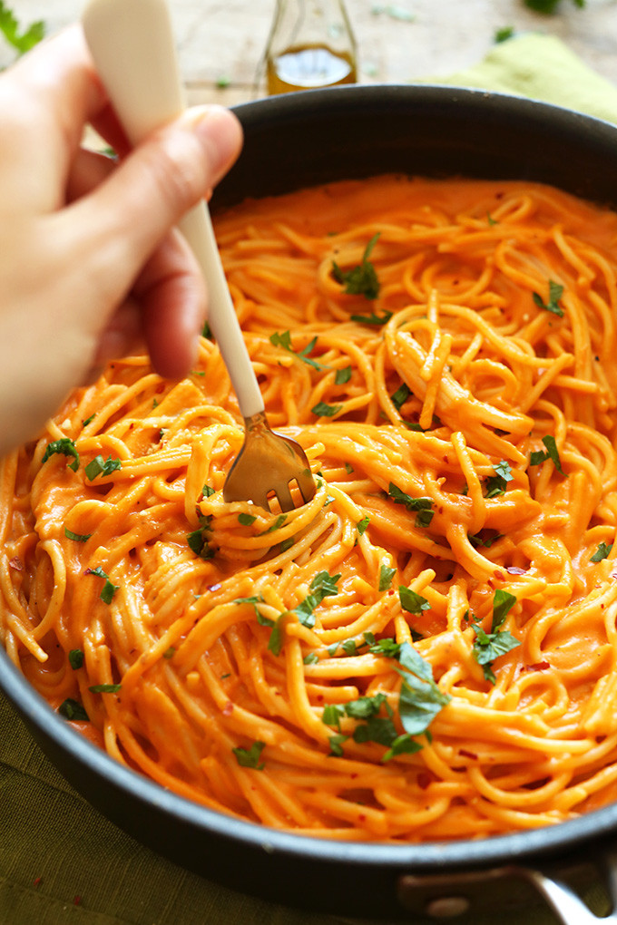 Healthy Spaghetti Noodles
 Vegan Roasted Red Pepper Pasta