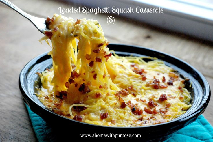 Healthy Spaghetti Squash Casserole
 Who doesn’t like ooey gooey cheese butter and bacon I