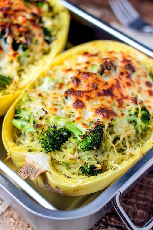 Healthy Spaghetti Squash Recipe
 Broccoli & Cheese Stuffed Spaghetti Squash