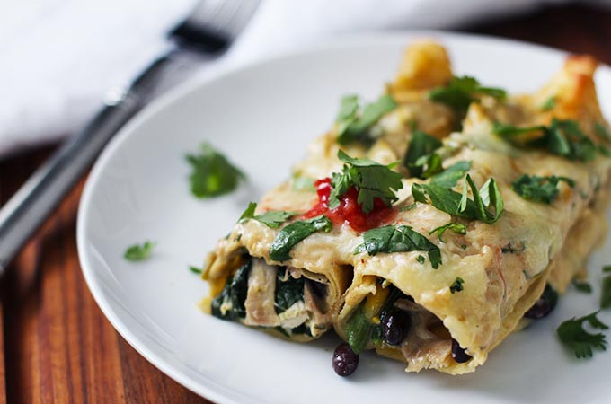 Healthy Spinach Enchiladas
 Black Bean and Spinach Enchiladas FitLiving Eats by
