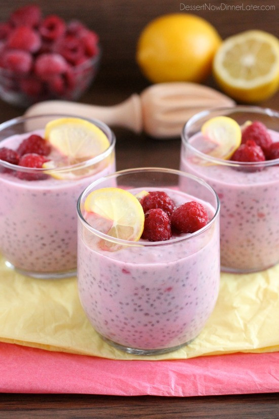 Healthy Spring Desserts
 Lemon Raspberry Chia Pudding Recipe