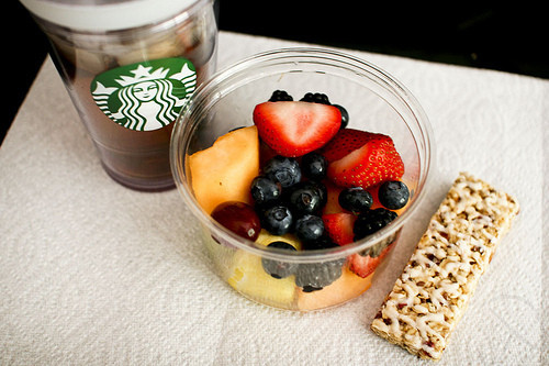 Healthy Starbucks Breakfast
 fruit and coffee Healthy breakfast brunch Starbucks