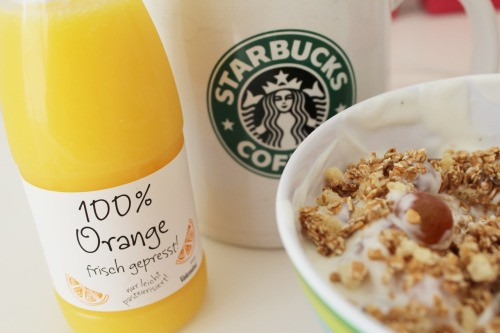 Healthy Starbucks Breakfast
 food health orange starbucks coffee tea breakfast juice