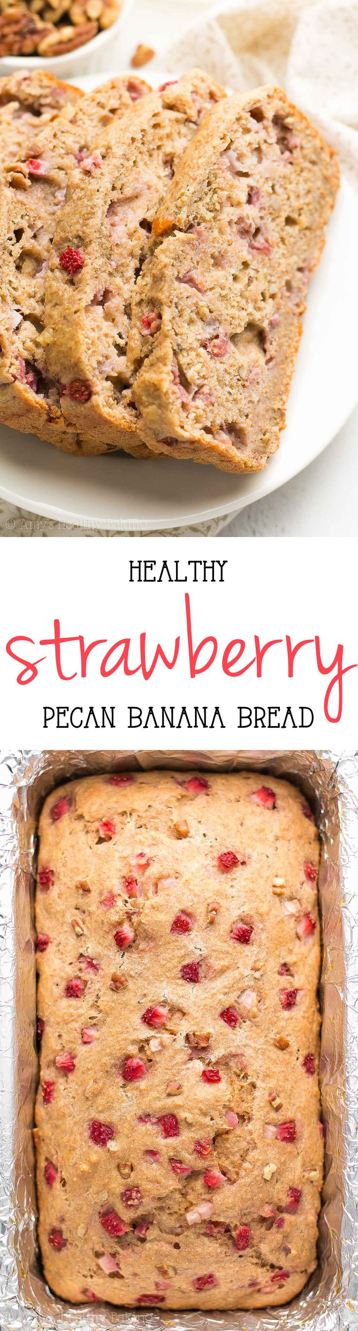 Healthy Strawberry Bread
 HEALTHY  Strawberry Pecan Banana Bread so easy & as