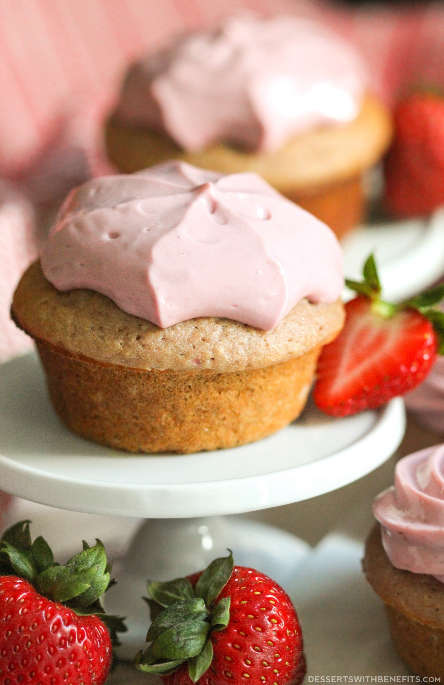 Healthy Strawberry Cupcakes
 Healthy Strawberry Cupcakes with Strawberry Frosting