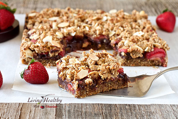 Healthy Strawberry Dessert Recipes
 Chocolate Strawberry Crumble Bars paleo grain free