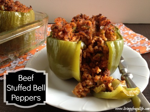 Healthy Stuffed Bell Peppers With Ground Beef
 Beef Stuffed Bell Peppers Recipe • Living A Frugal Life