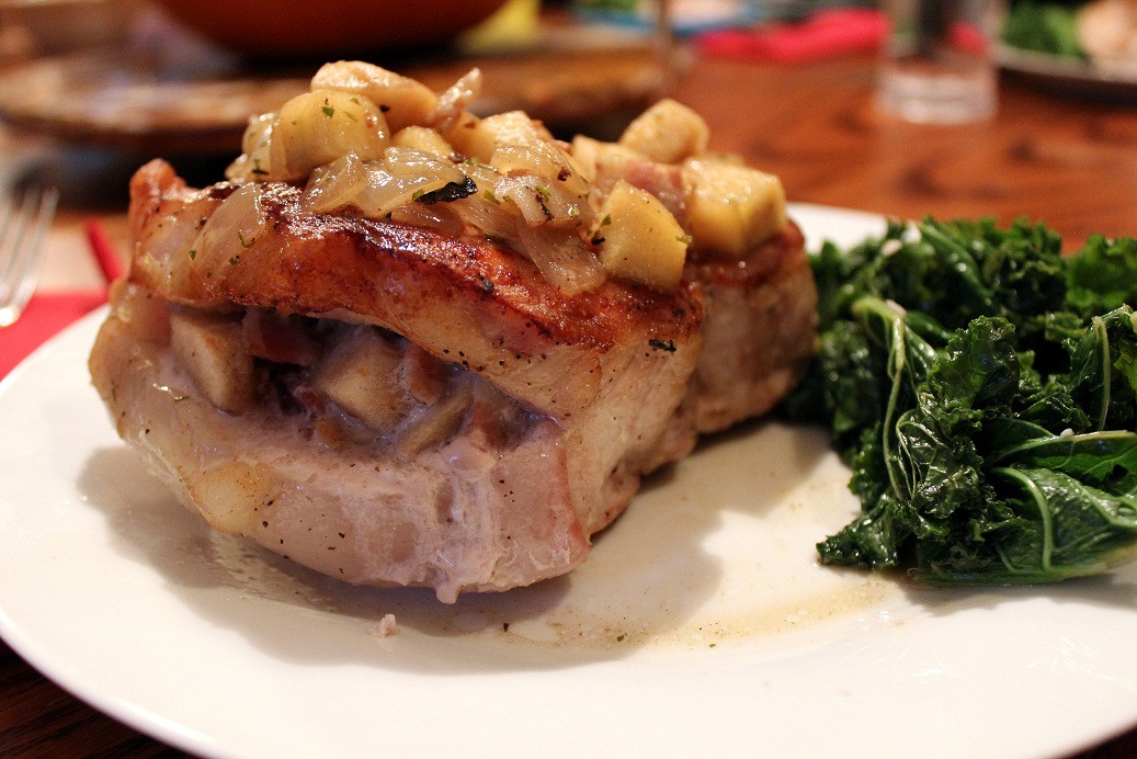 Healthy Stuffed Pork Chops
 Living Like a Caveman – Paleo Apple Bacon Stuffed Pork