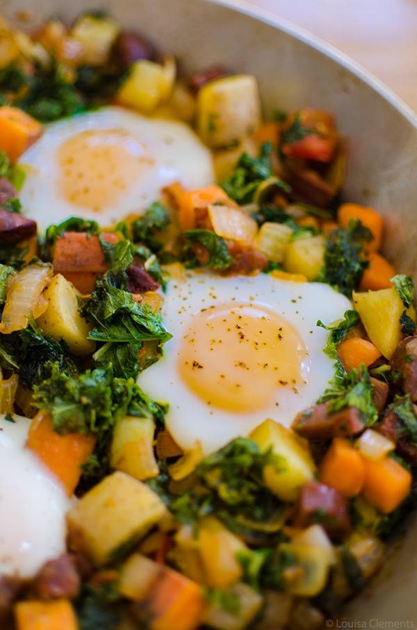 Healthy Sweet Breakfast
 Kale and Sweet Potato Hash with Chorizo — Living Lou