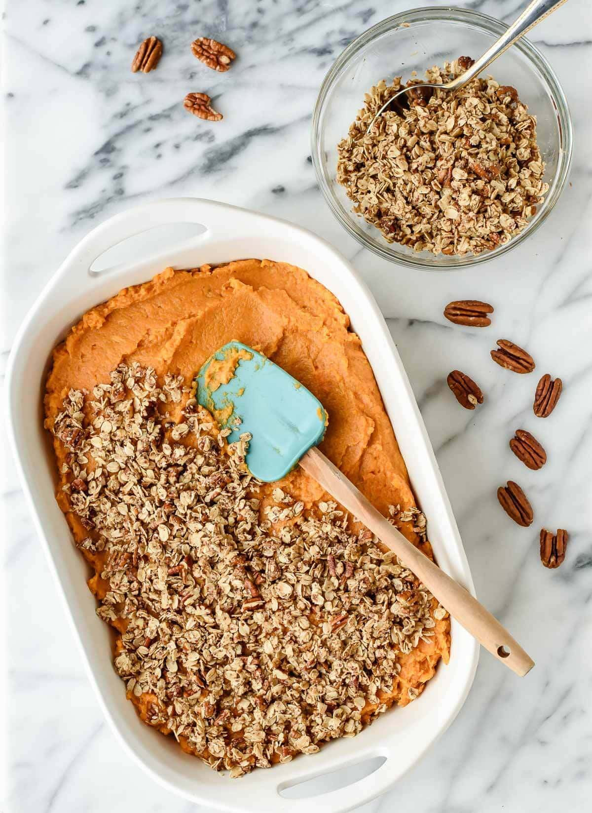 Healthy Sweet Potato Recipe
 Healthy Sweet Potato Casserole with Pecan Oat Topping