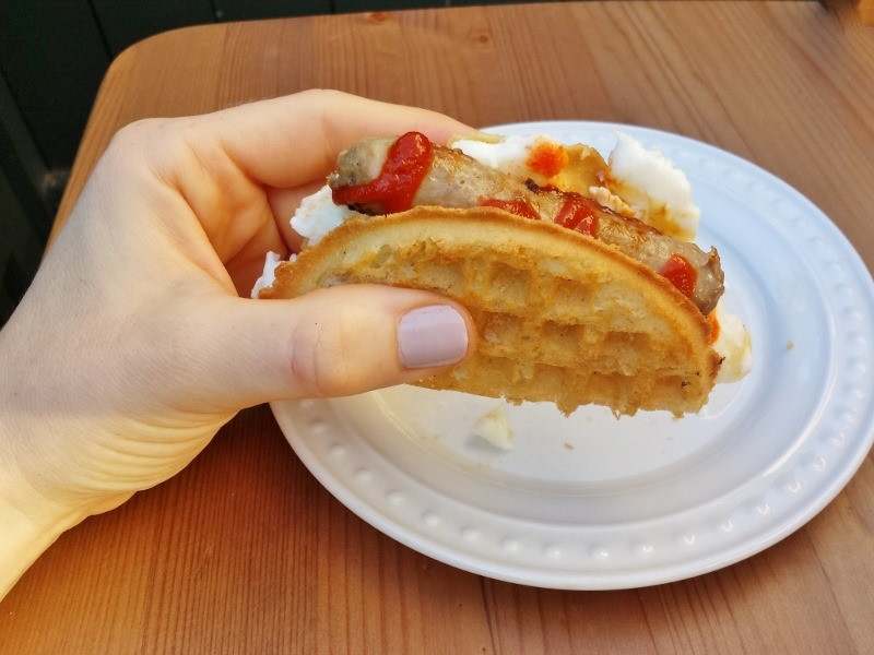 Healthy Taco Bell Breakfast
 Skinny Waffle Tacos Recipe inspired by Taco Bell s Waffle