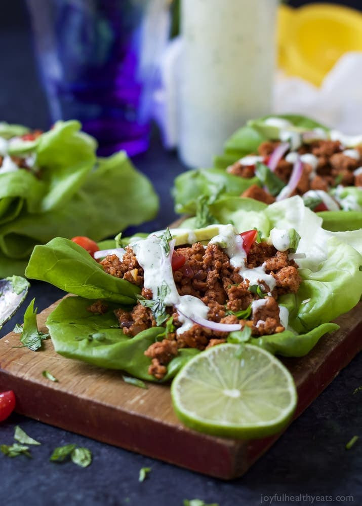 Healthy Taco Recipe Ground Turkey
 Ground Turkey Tacos in Lettuce Wraps with Cilantro Lime Crema
