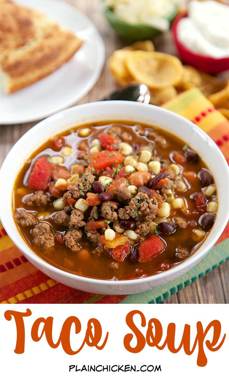 Healthy Taco Soup With Ground Beef
 88 best images about SOUP CHILI on Pinterest