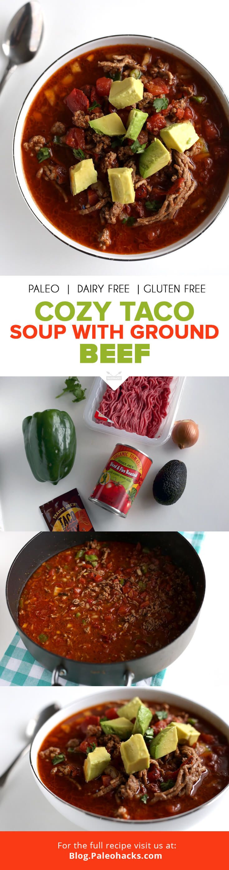 Healthy Taco Soup With Ground Beef
 Cozy Taco Soup with Ground Beef