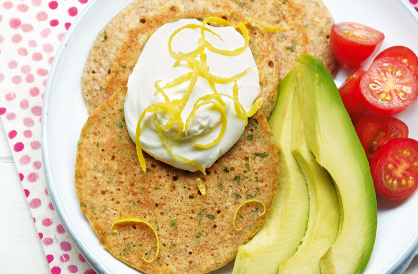 Healthy Tasty Breakfast
 Healthy pancakes with lemon cream cheese