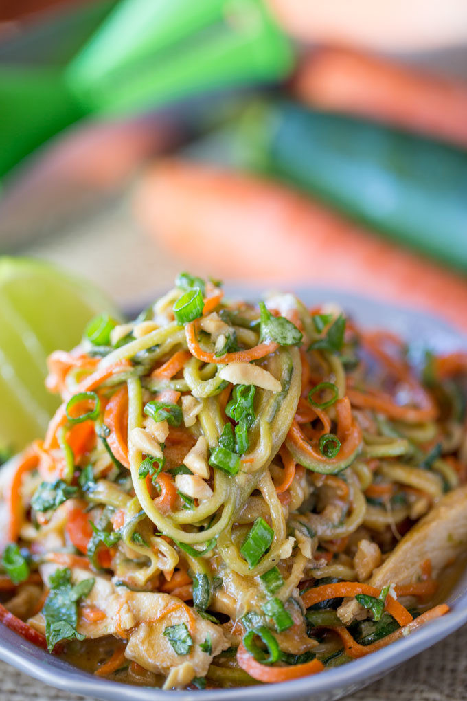 Healthy Thai Chicken Recipes
 Healthy Thai Peanut Chicken Zucchini Noodles Dinner
