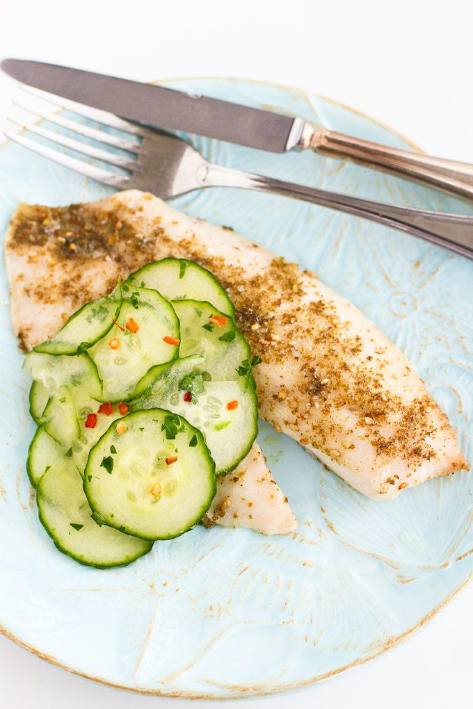 Healthy Tilapia Recipes For Weight Loss
 Roasted Za atar Tilapia Recipe with Pickled Cucumbers