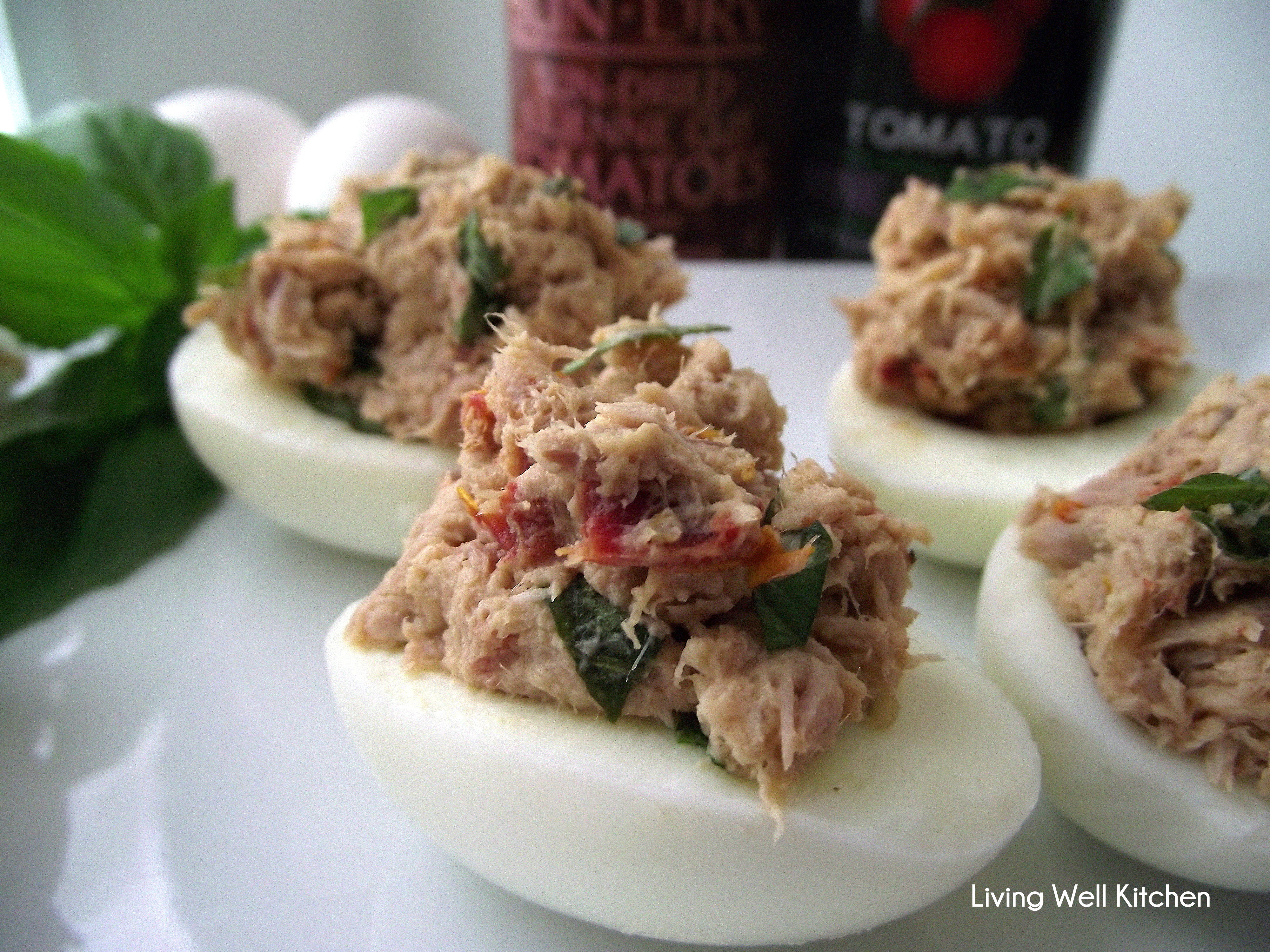 Healthy Tuna Snacks
 Sun dried Tomato Tuna Salad in Eggs