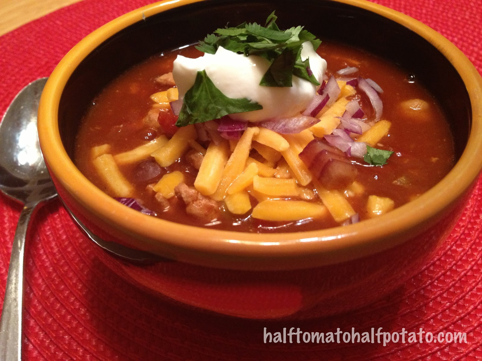 Healthy Turkey Chili Crockpot
 half tomato half potato Healthy Crock Pot 3 Bean Turkey