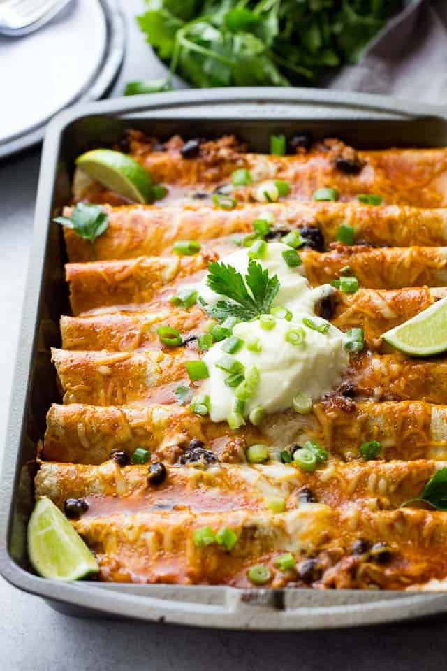 Healthy Turkey Enchiladas
 Ground Turkey Black Bean Enchiladas