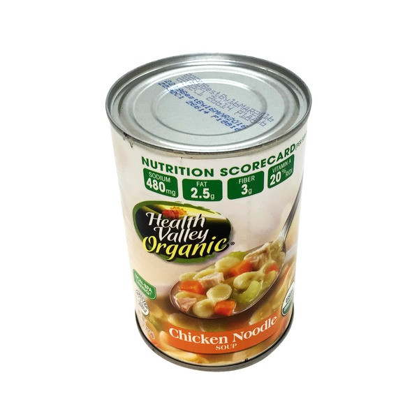 Healthy Valley Soups
 Health Valley Organic Chicken Noodle Soup from Whole Foods