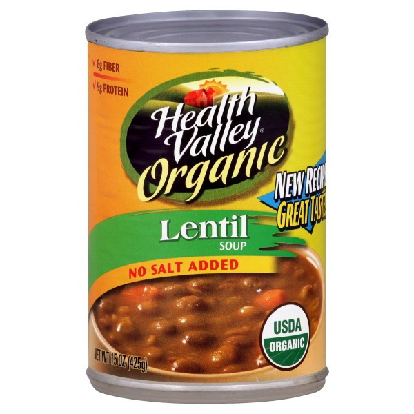 Healthy Valley Soups
 Health Valley Organic Soup Lentil No Salt Added