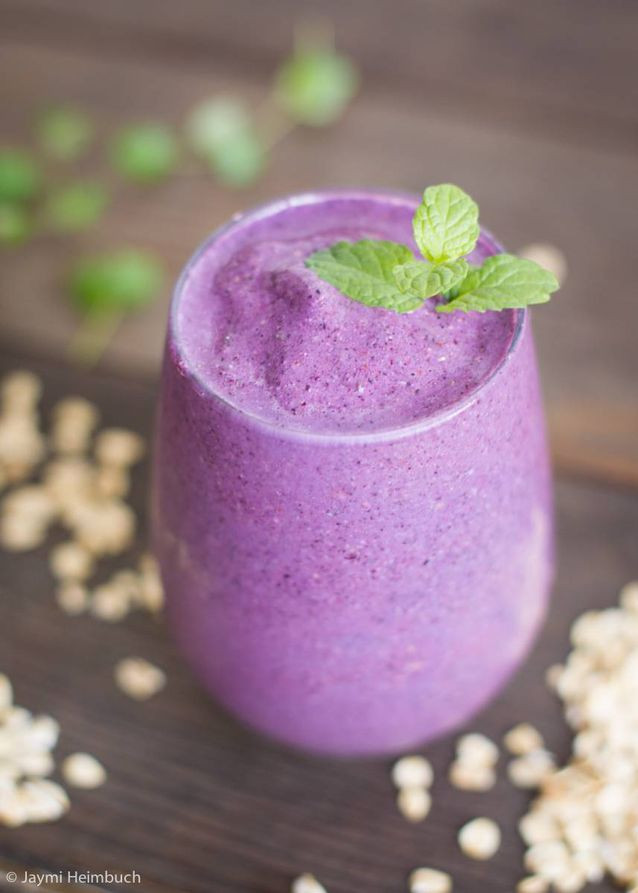 Healthy Vegan Breakfast Smoothies
 Blueberry Oatmeal Protein Smoothie