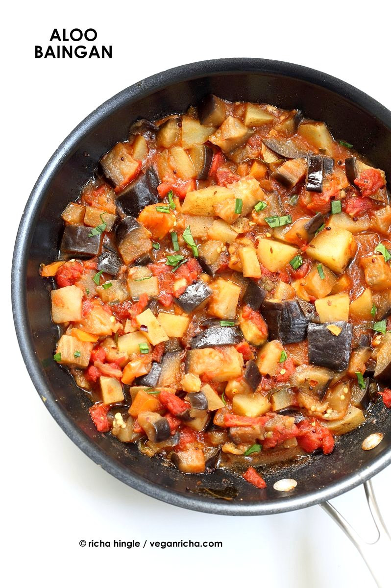 Healthy Vegan Eggplant Recipes
 Aloo Baingan Recipe Potato Eggplant Curry Vegan Richa