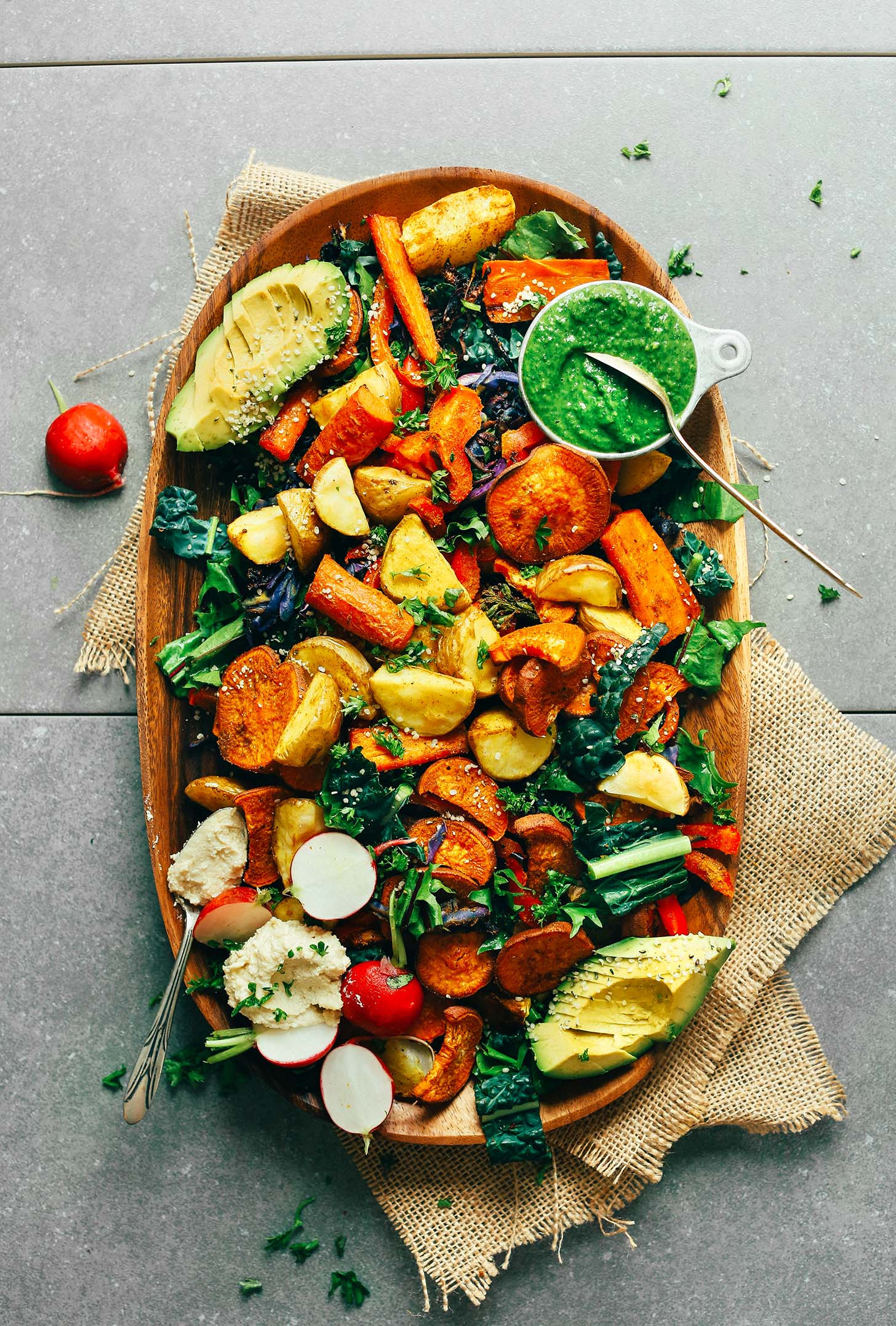 Healthy Vegan Salads
 Roasted Ve able Salad with Chimichurri