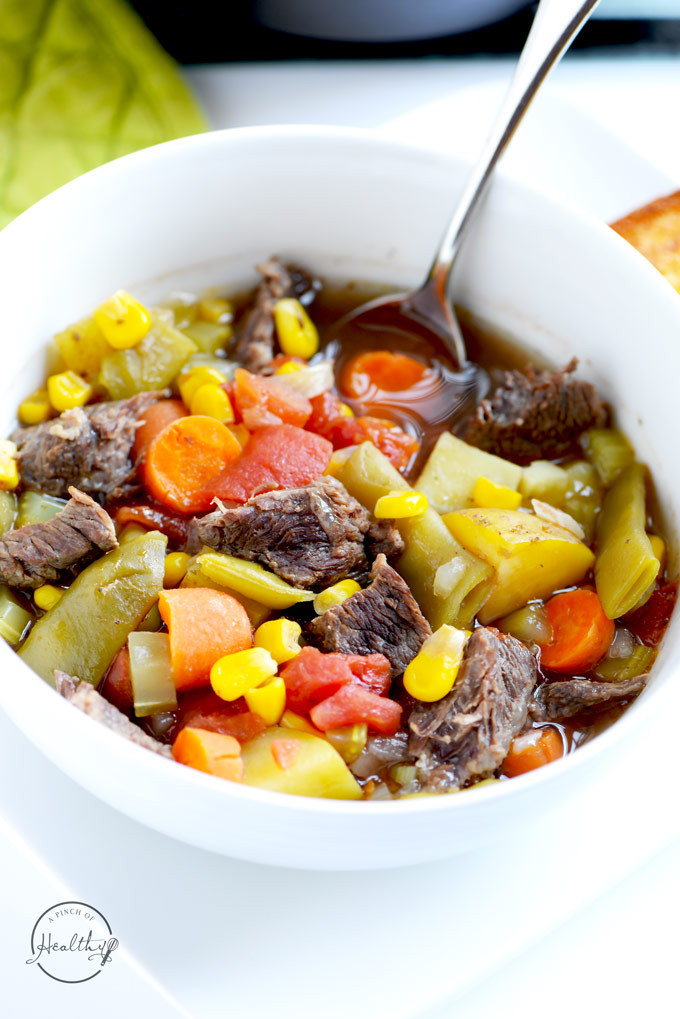 Healthy Vegetable Beef Soup
 Instant Pot Ve able Beef Soup A Pinch of Healthy