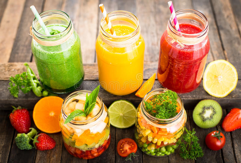 Healthy Vegetable Smoothies
 Healthy Fruit And Ve able Salad And Smoothies Stock