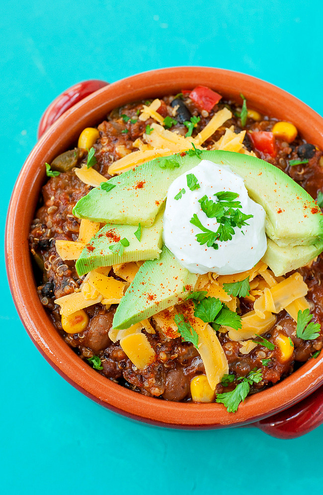 Healthy Vegetarian Chili
 Healthy Ve arian Quinoa Chili