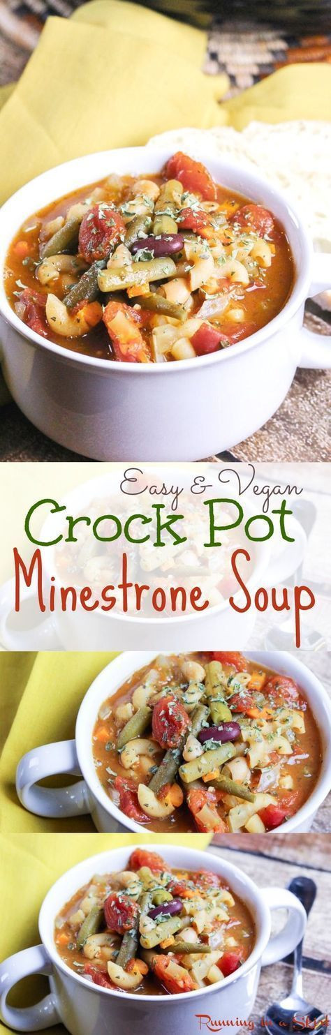 Healthy Vegetarian Crock Pot Recipes
 Easy & Ve arian Crock Pot Minestrone Soup recipe
