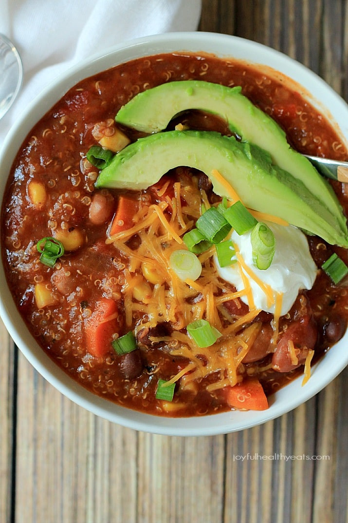 Healthy Vegetarian Crock Pot Recipes
 Crock Pot Quinoa Ve arian Chili