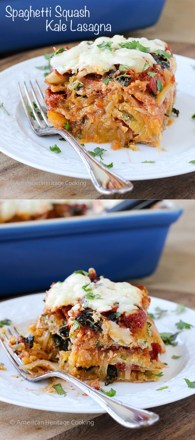 Healthy Vegetarian Lasagna Recipe
 Spaghetti Squash Kale Lasagna