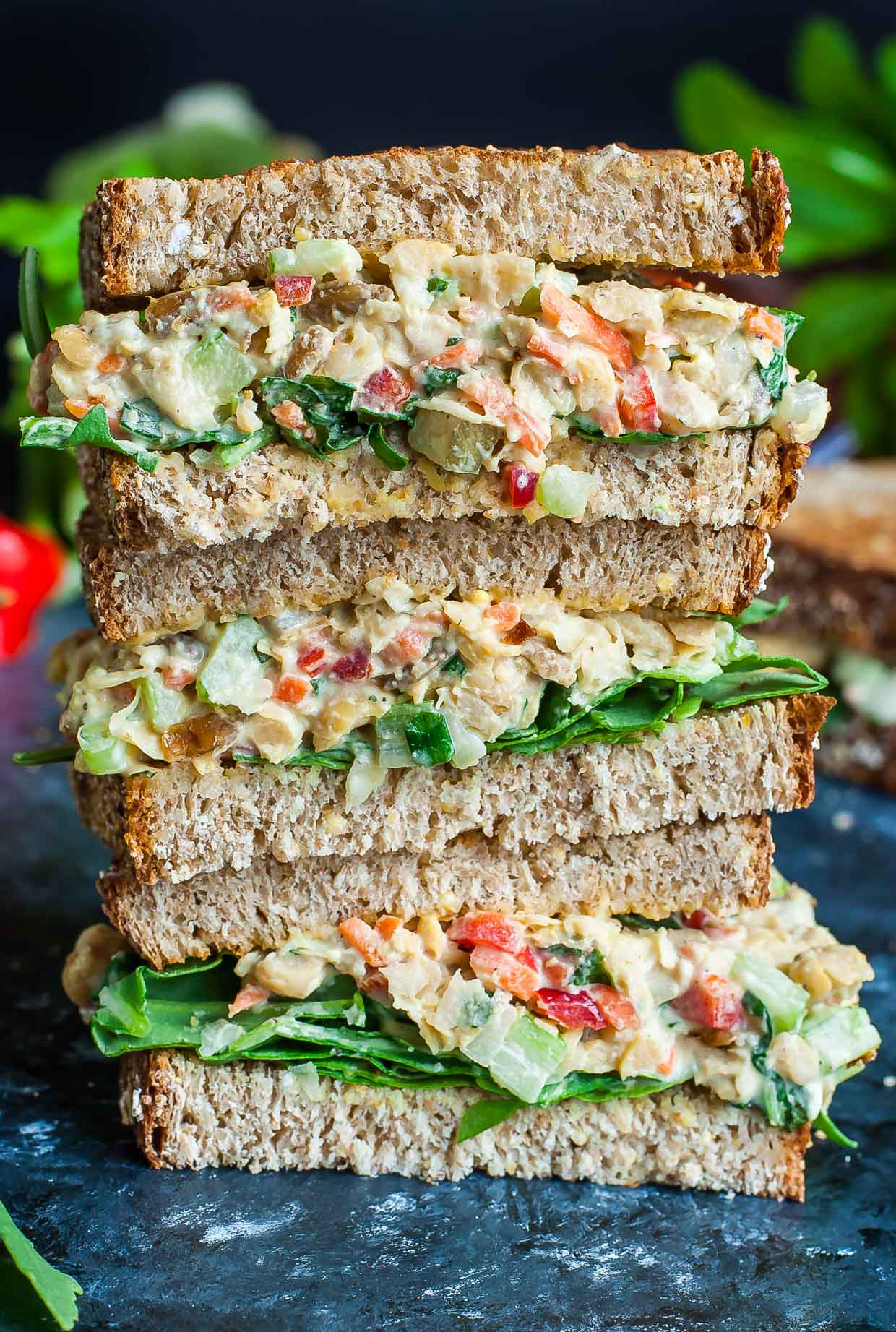 Healthy Vegetarian Sandwich Recipes
 Garden Veggie Chickpea Salad Sandwich Peas And Crayons