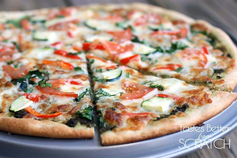 Healthy Veggie Pizza Recipe
 Pesto Veggie Pizza Recipe Tastes Better From Scratch
