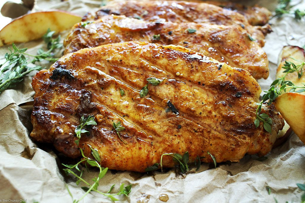 Healthy Way To Cook Pork Chops
 Apple Cider and Thyme Grilled Pork Chops The Chunky Chef