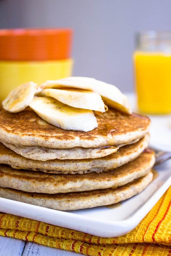 Healthy Whole Wheat Pancakes
 Healthy Low fat Whole Wheat Banana Pancakes
