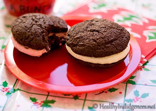 Healthy Whoopie Pies
 Low Carb Chocolate Whoopie Pies holiday themed Sweet